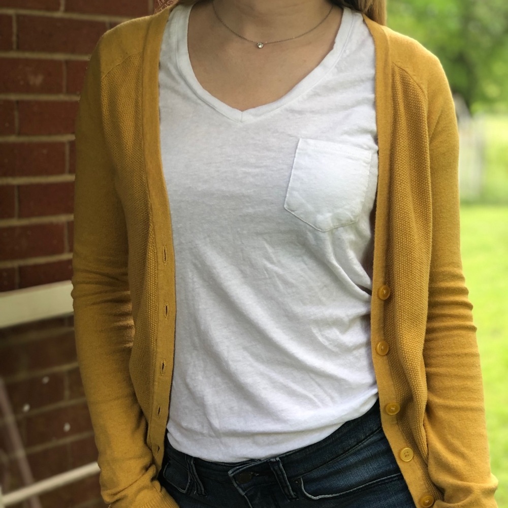 Mustard yellow xs Merona cardigan.
